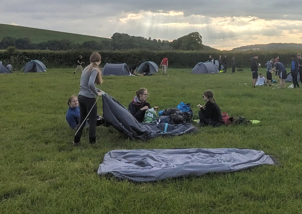 D of E Student Putting up a Tent